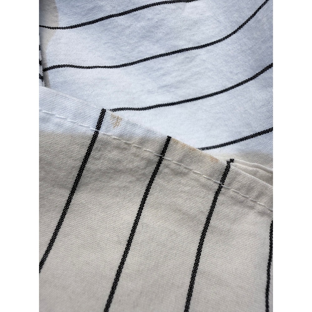 Liz Claiborne Career Womens Large Striped Short Sleeve Button Down Shirt White - Picture 4 of 5